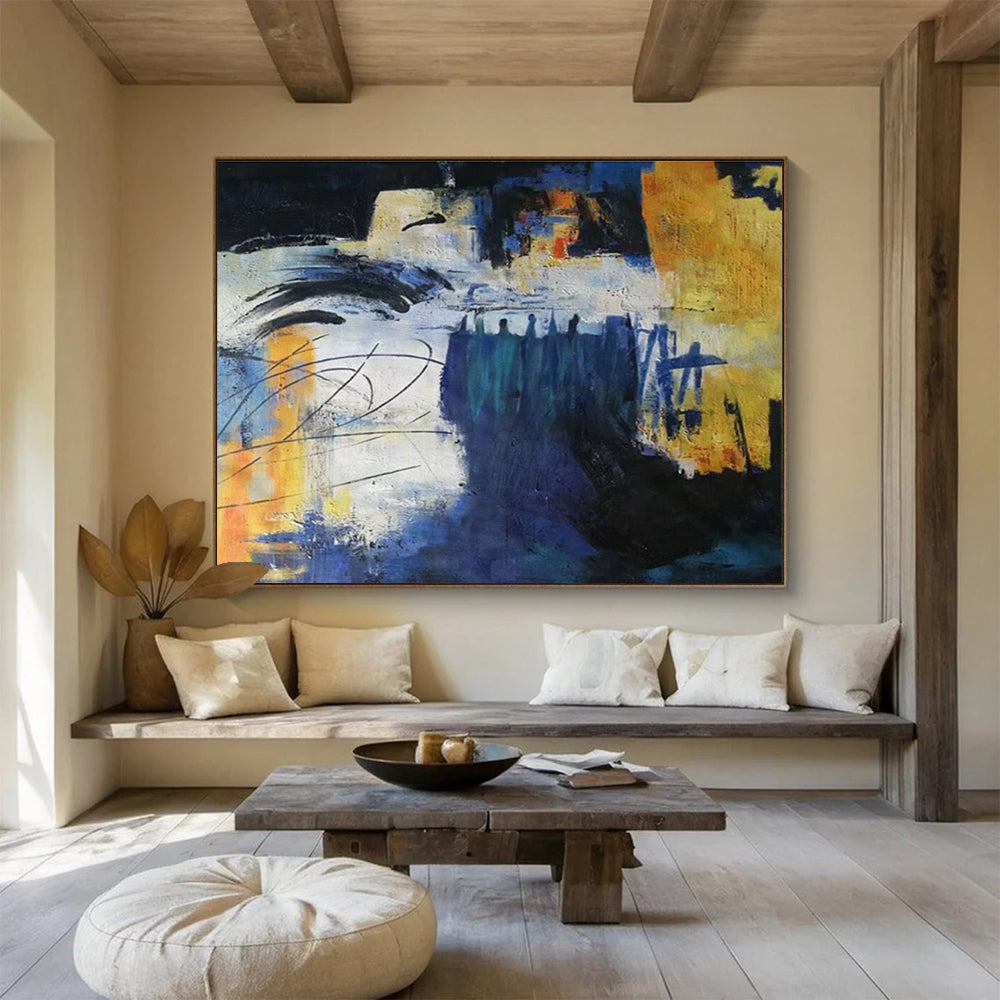 “Abstract Color Blocks” - Bold Abstract Painting On Canvas DKH850