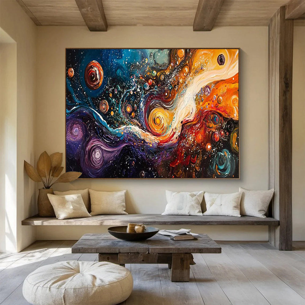 “Cosmic Swirl of Colors” - Abstract Galaxy Painting On Canvas DKH815