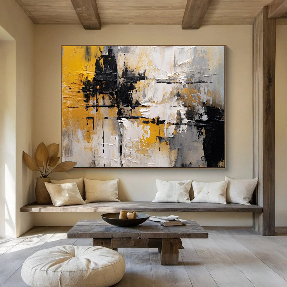 “Bold Color Block Abstraction” Modern Textured Painting On Canvas DLZ085