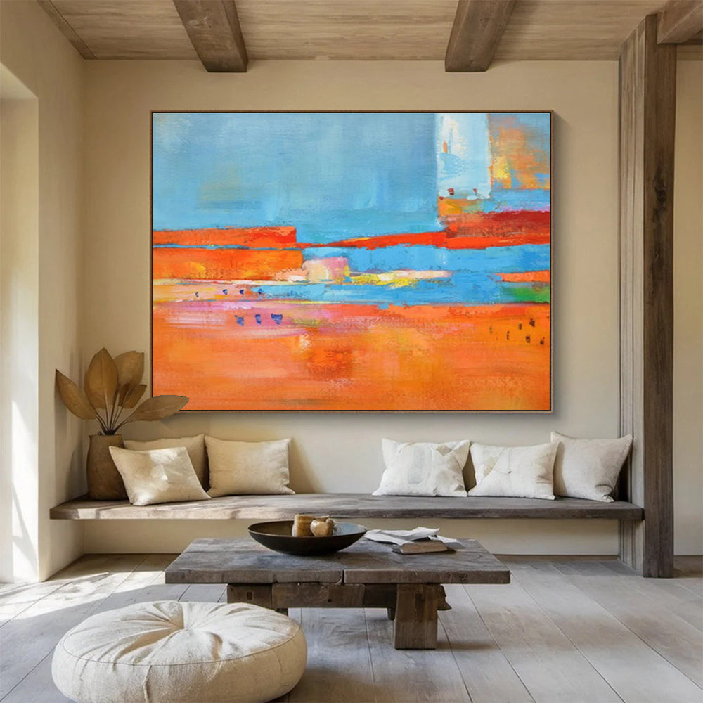 “Colorful Abstract Landscape” Abstract Fauvist - Inspired Painting On Canvas DKH408