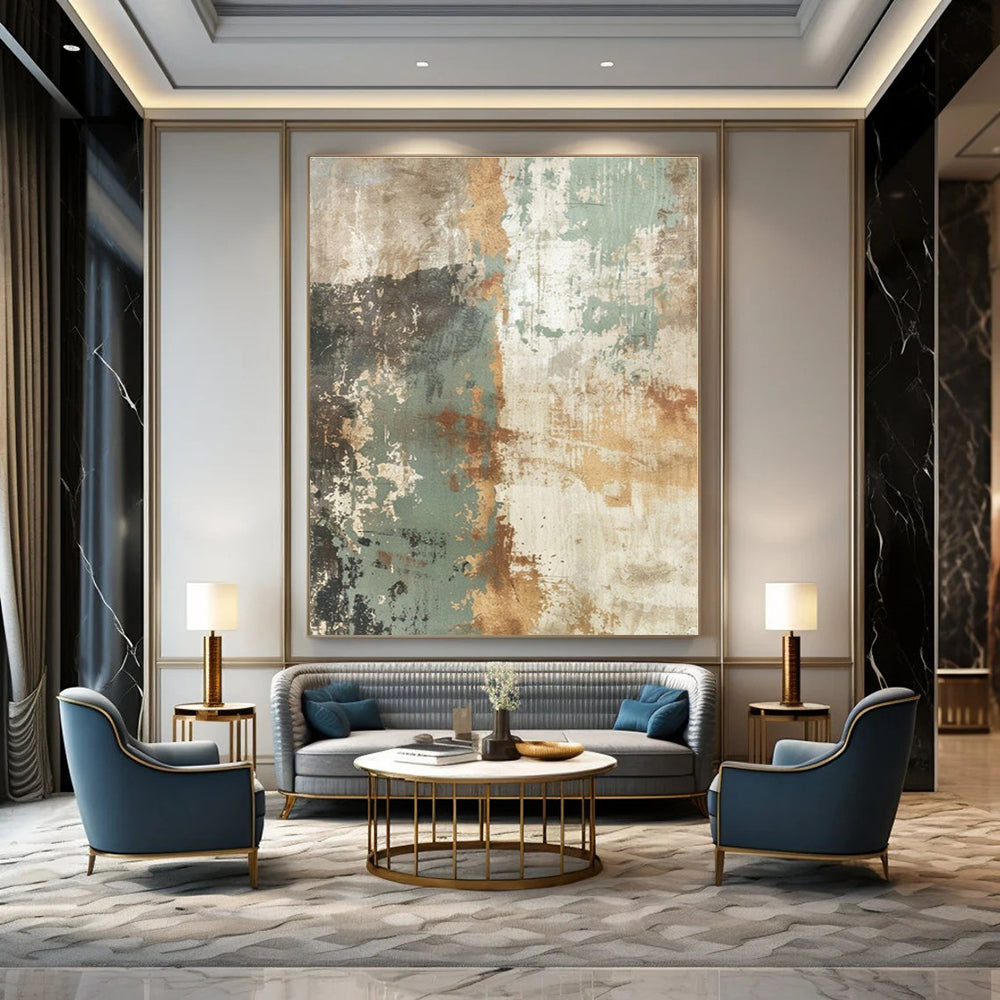 Earthy Textured Patina - Abstract Impasto Oil CT1274