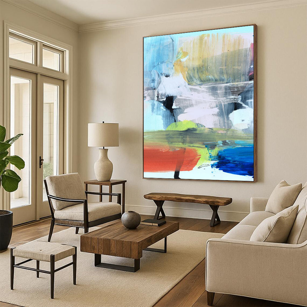 “Vibrant Color Block Abstraction” - Abstract Expressionist Painting On Canvas DTP175