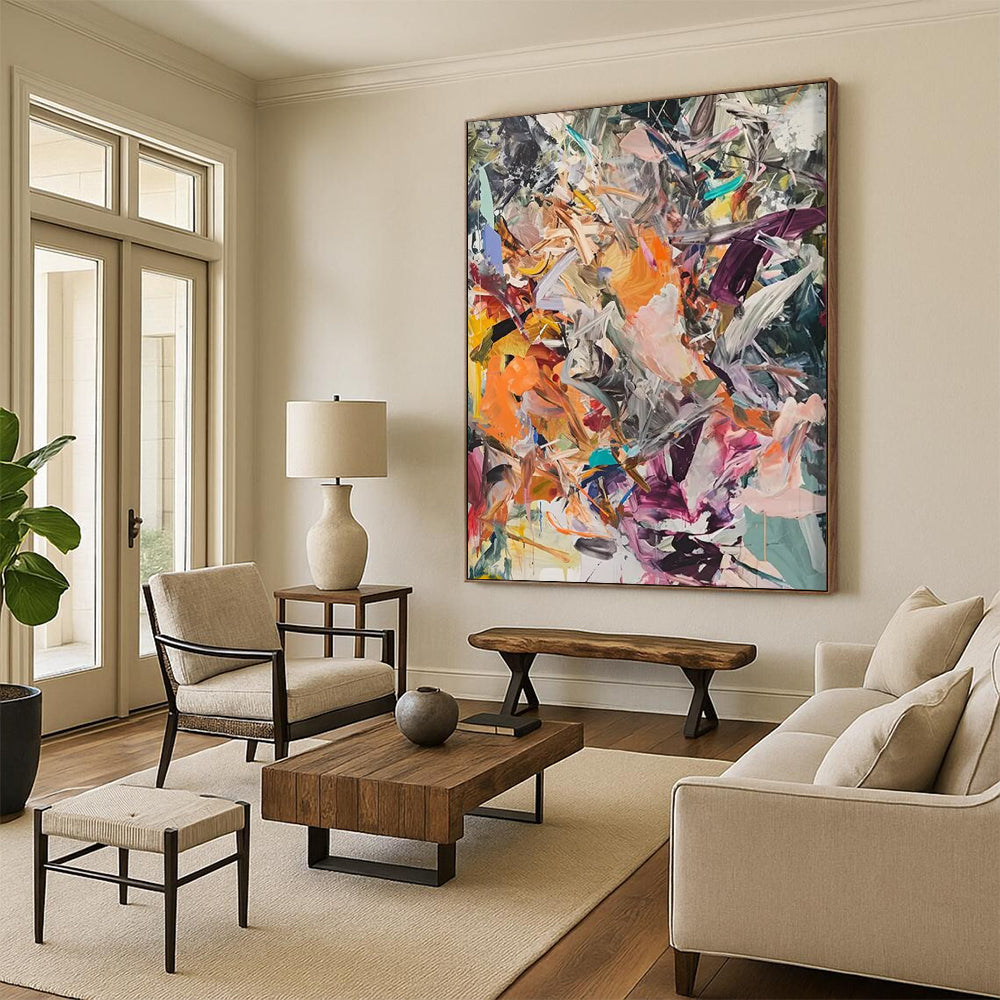 “Vibrant Abstract Motion” - Abstract Expressionist Painting On Canvas DTP098
