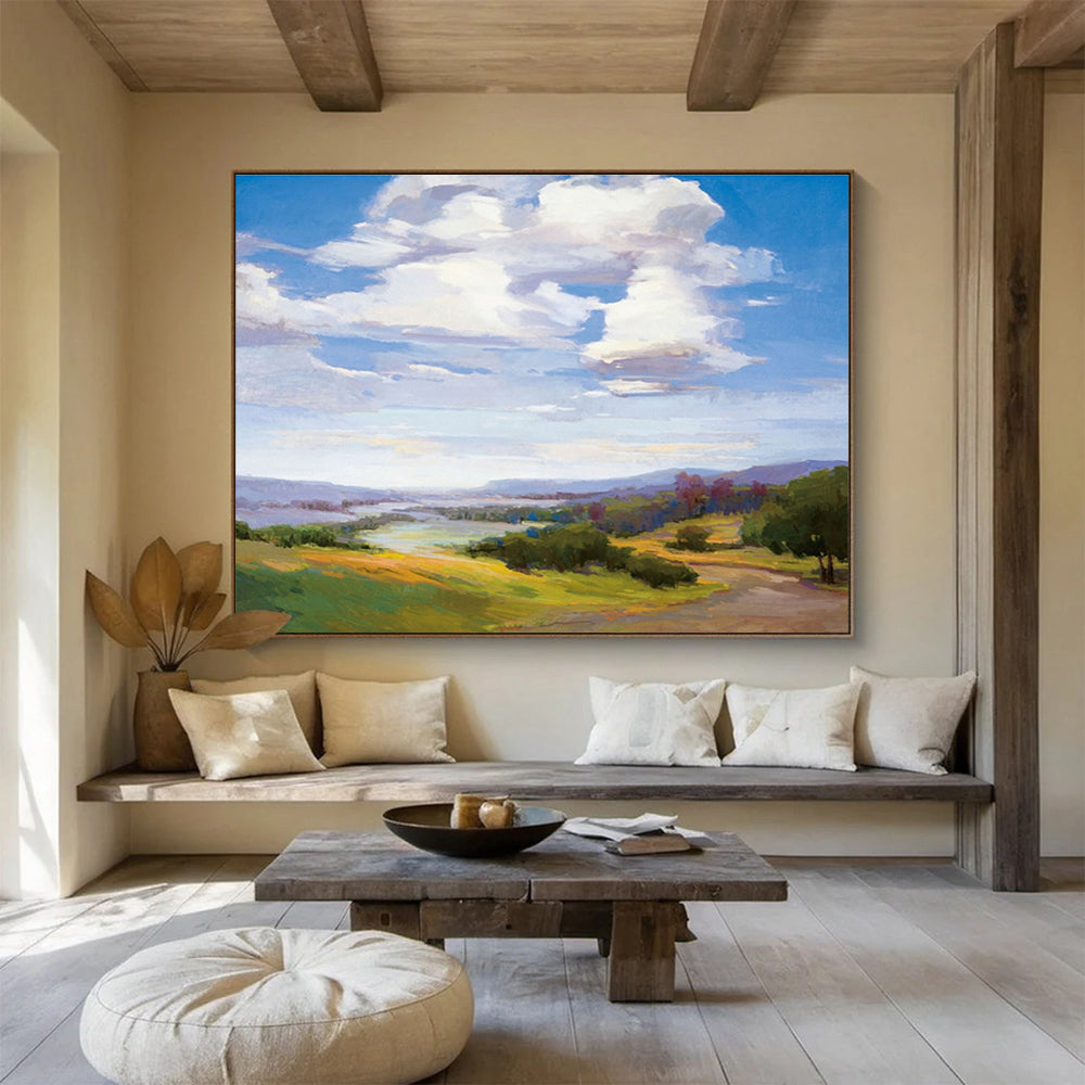 “Vibrant Sky - Land” Impressionist Oil Painting On Canvas DKH434