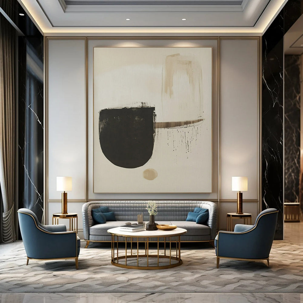 “Neutral - Toned Abstract” ,Abstract Minimalist Acrylic Art CT0935
