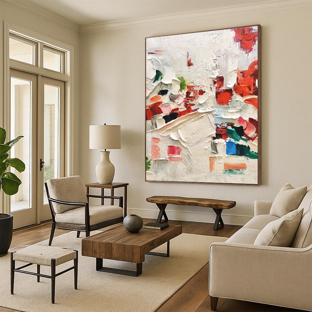 “Colorful Impasto Collage” - Vibrant Textured Abstract Painting DKH1044