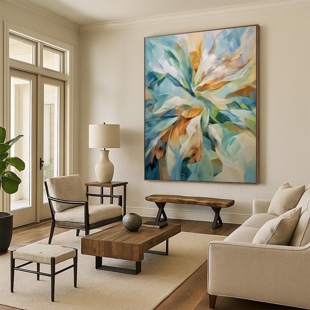 Colorful Floral Abstraction - Abstract Flower - Themed Painting On Canvas CT2271