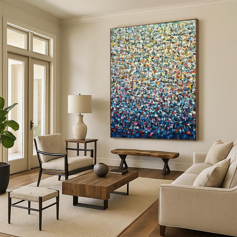 “Colorful Pointillist - Style Abstract” - Abstract Painting On Canvas CT2344