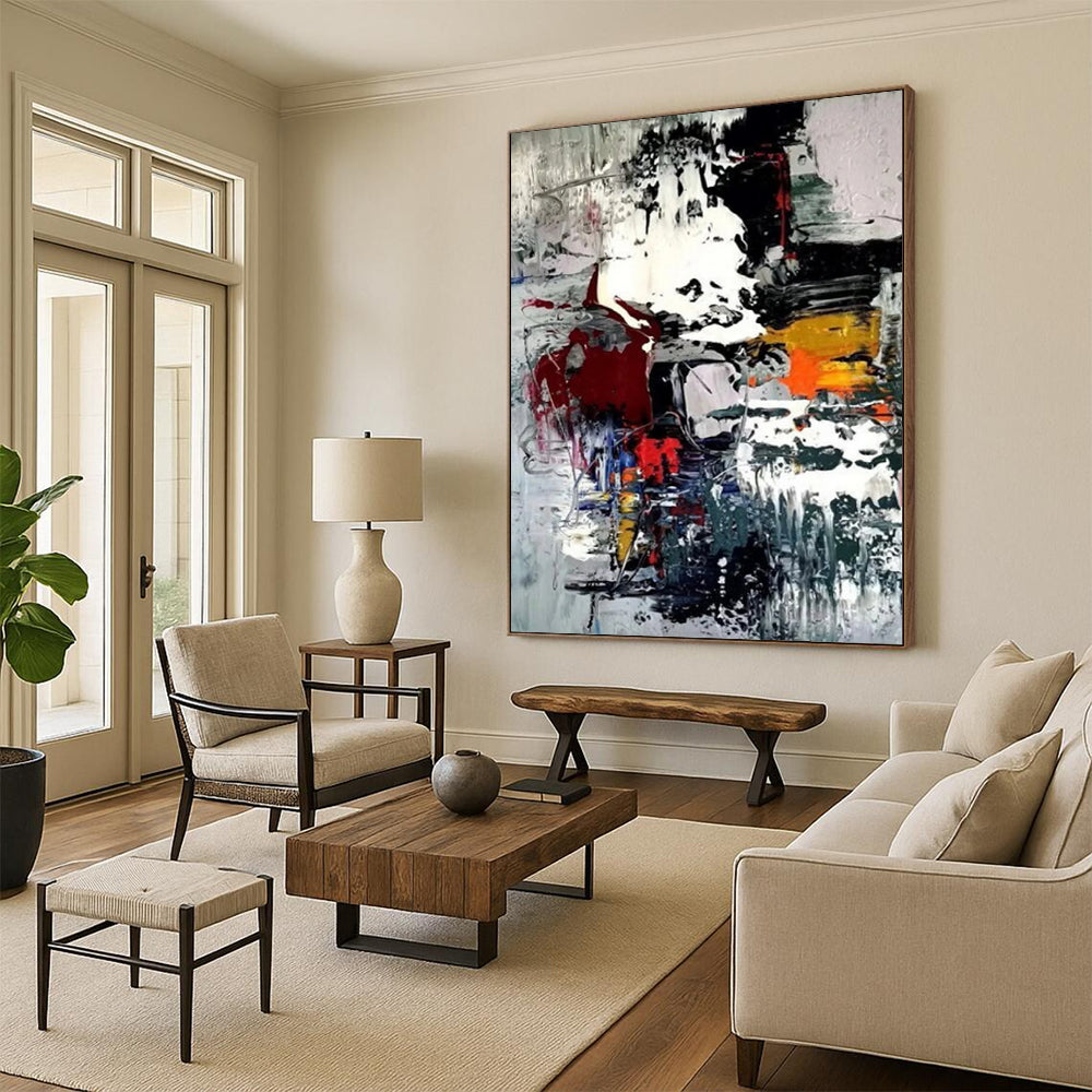 “Colorful, Dynamic Chaos ‘Vibrant Fusion’” - Abstract Impasto Painting On Canvas DTP391
