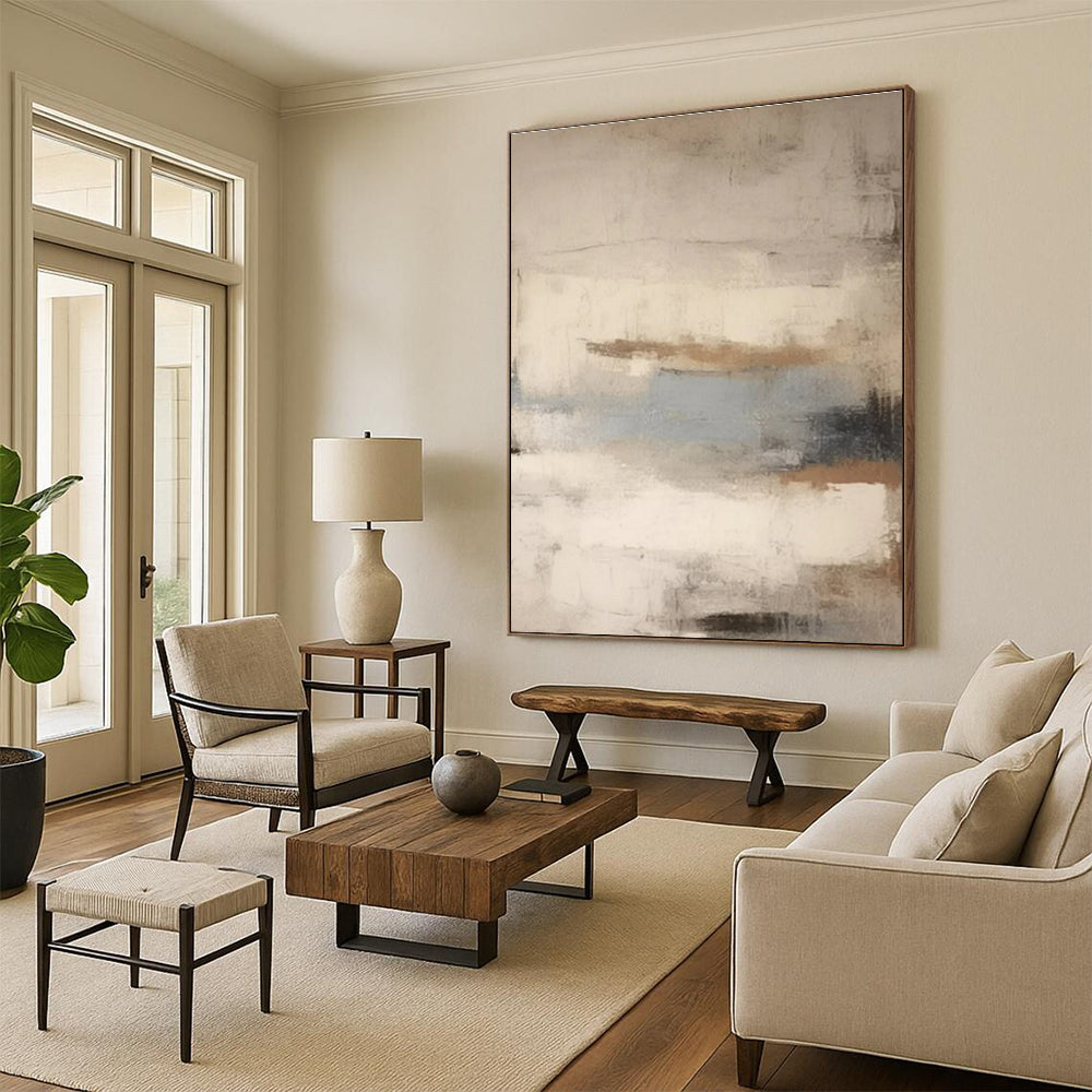 Neutral Tones with Subtle Strokes, "Muted Melody" - Minimalist Abstract Painting CT0705
