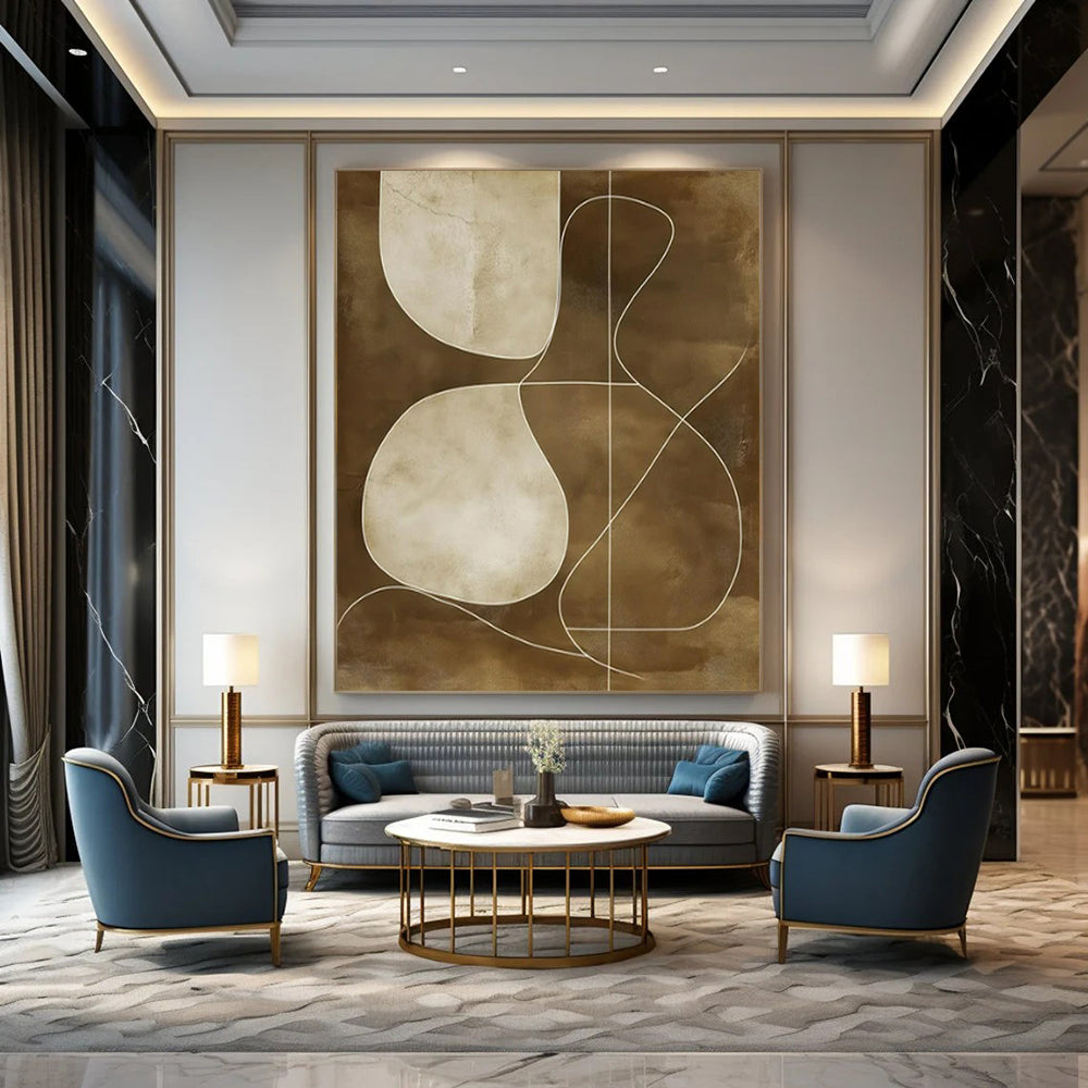 “Brown - Toned Abstract” ,Abstract Minimalist Acrylic Art CT0941