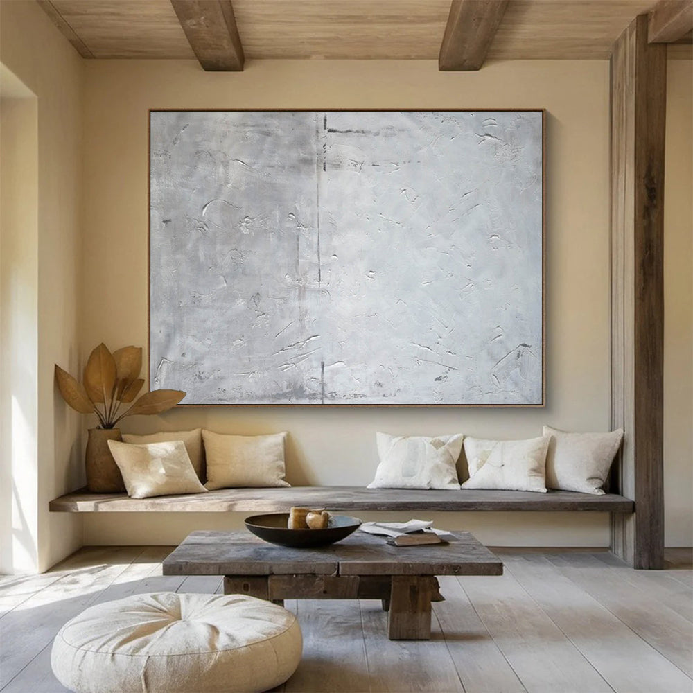 “Minimalist Gray Texture” - Subtle Abstract Painting On Canvas DKH848