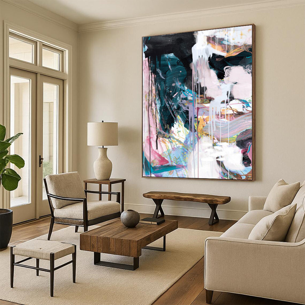 “Colorful Dripping Abstract” - Vivid Mixed - Color Dripping Painting On Canvas DTP191