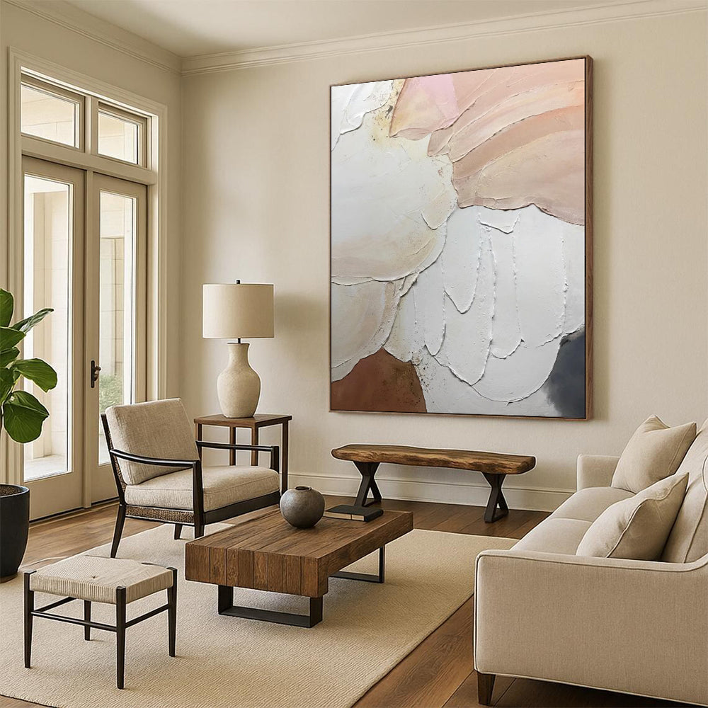“Textured Pastel Shapes” - Abstract Textured Painting CT1991