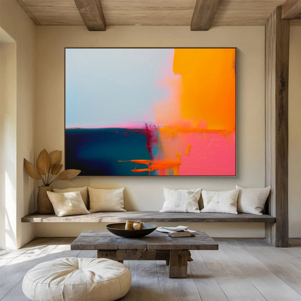 “Vivid Color Blocks” Abstract Oil Painting On Canvas DKH491