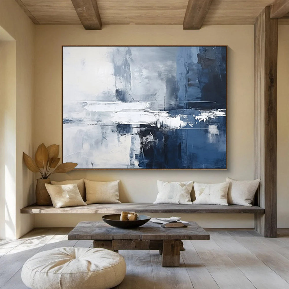 “Cool Tones Abstract Reflection” Abstract Painting On Canvas DLZ103