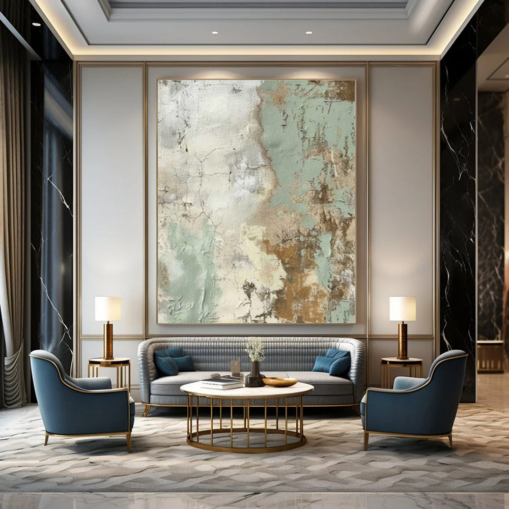 Earthy Textured Patina II - Abstract Impasto Oil CT1268