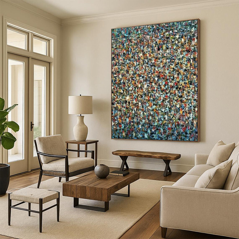 “Colorful Mosaic - Like Abstract” - Abstract Painting On Canvas CT2348