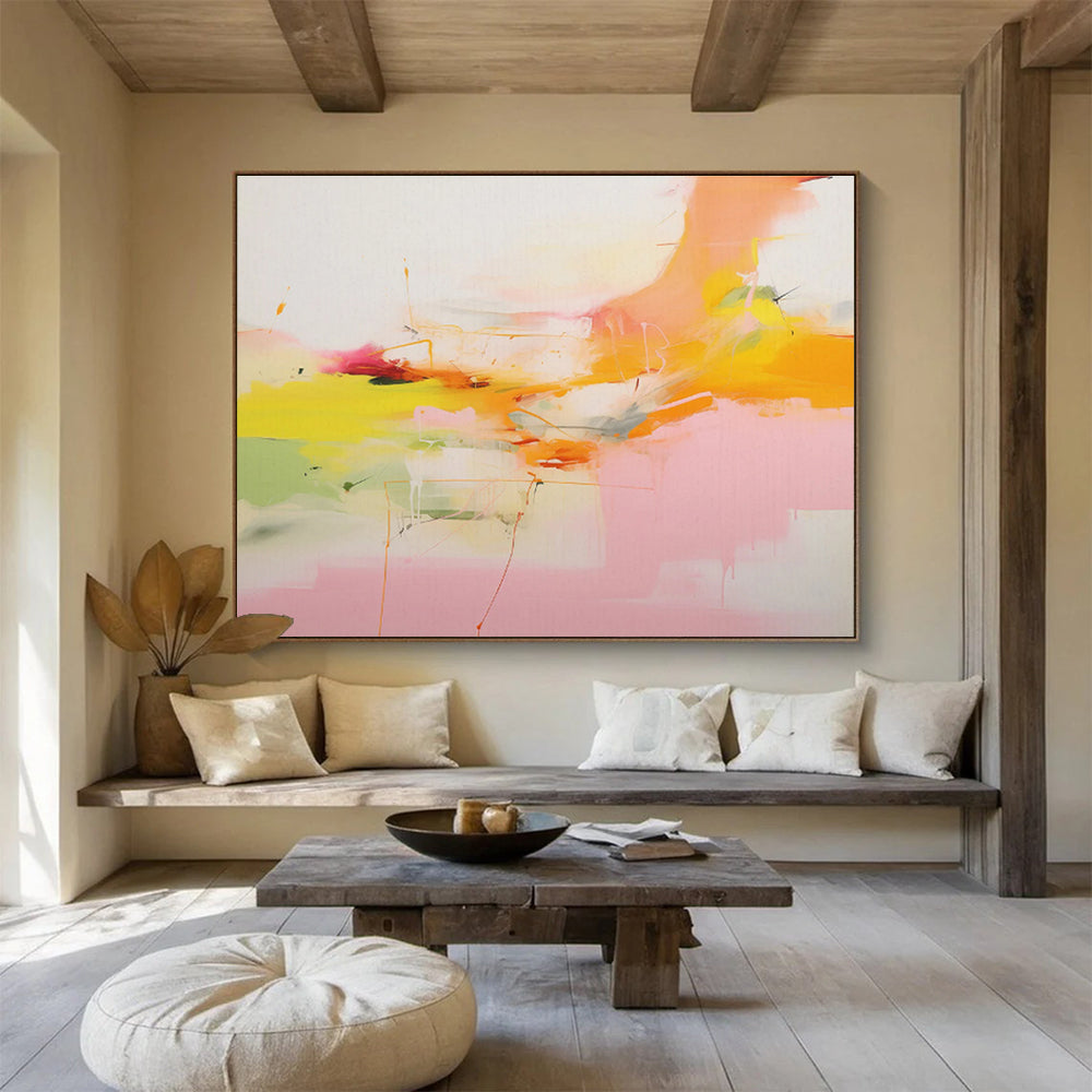 “Bright Color Chaos” Abstract Acrylic Painting On Canvas DKH490