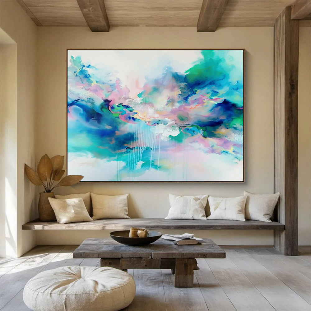 “Dreamy Color Clouds” Abstract Acrylic Painting On Canvas DKH486