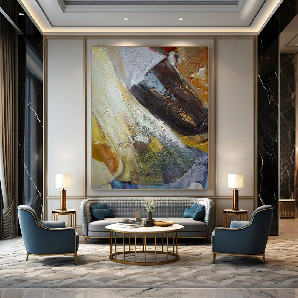 Color - Blended Textured Abstract - Impasto Abstract Acrylic Painting CT1355