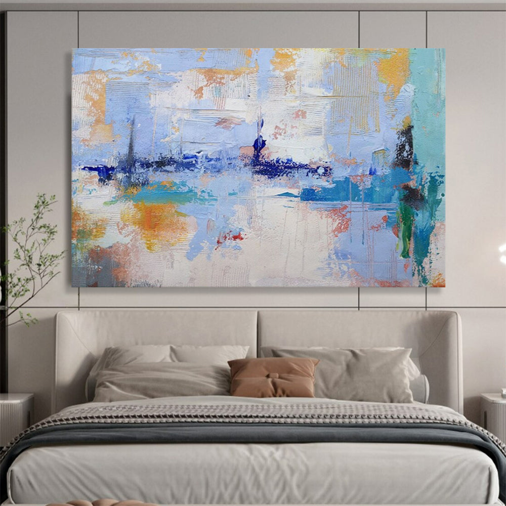 “Pastel Cityscape Whispers” – Abstract Impressionist Acrylic Painting CT1746