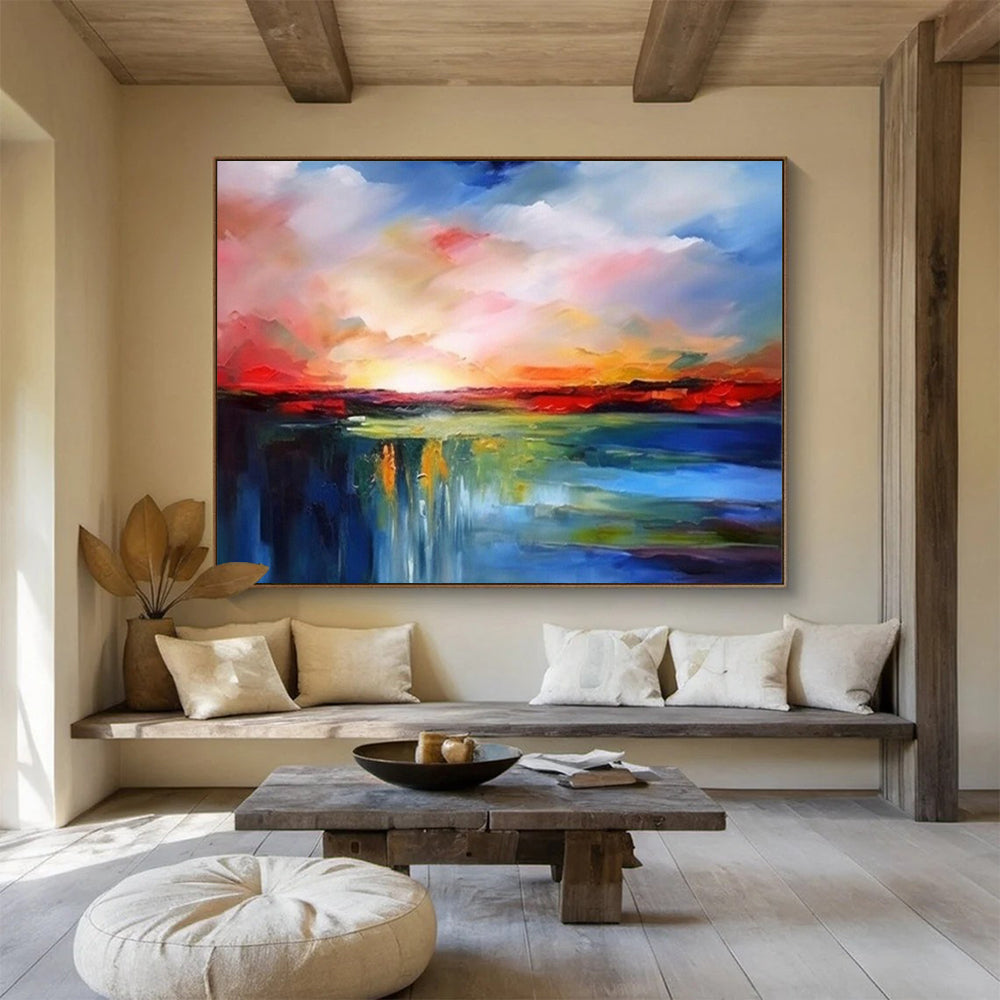 “Colorful Horizon” - Bright pinks, oranges, blues; dramatic sunset over water CT1513