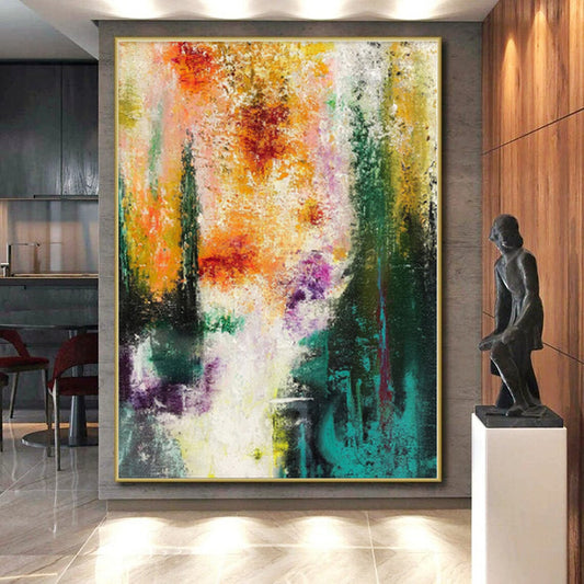 “Golden Chaos” - Abstract Art with Gray, Gold, Black Mottled Patterns CT0008