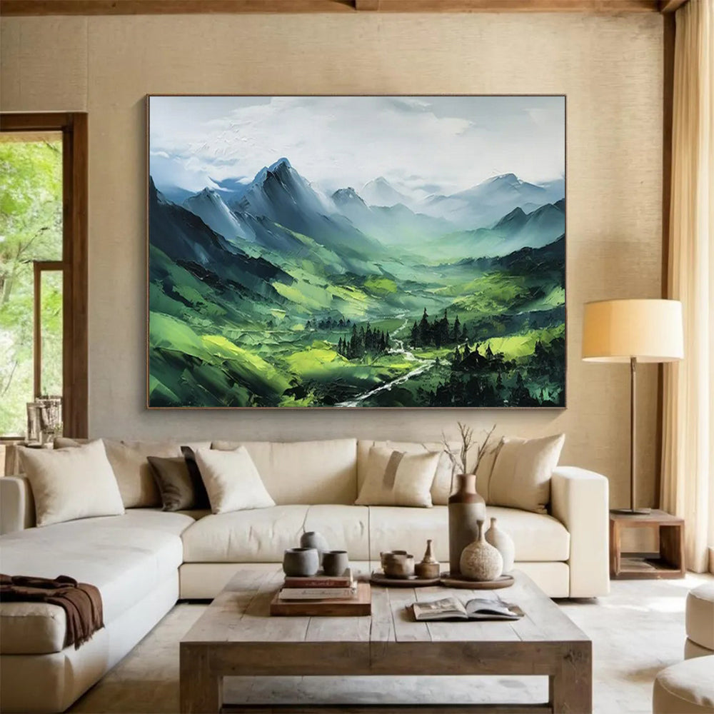 “Green Mountain Valley” – Impressionistic Landscape Oil Painting CT1770