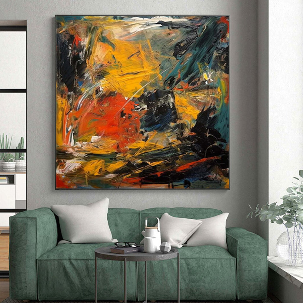 “Dynamic Color Clash” Expressionistic Acrylic Art CT0240