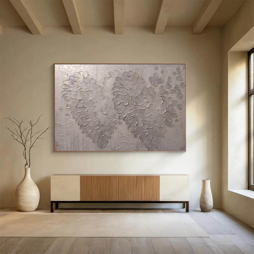 “Textured Silver Blooms” – Metallic silver with raised, petal - like patterns CT1687