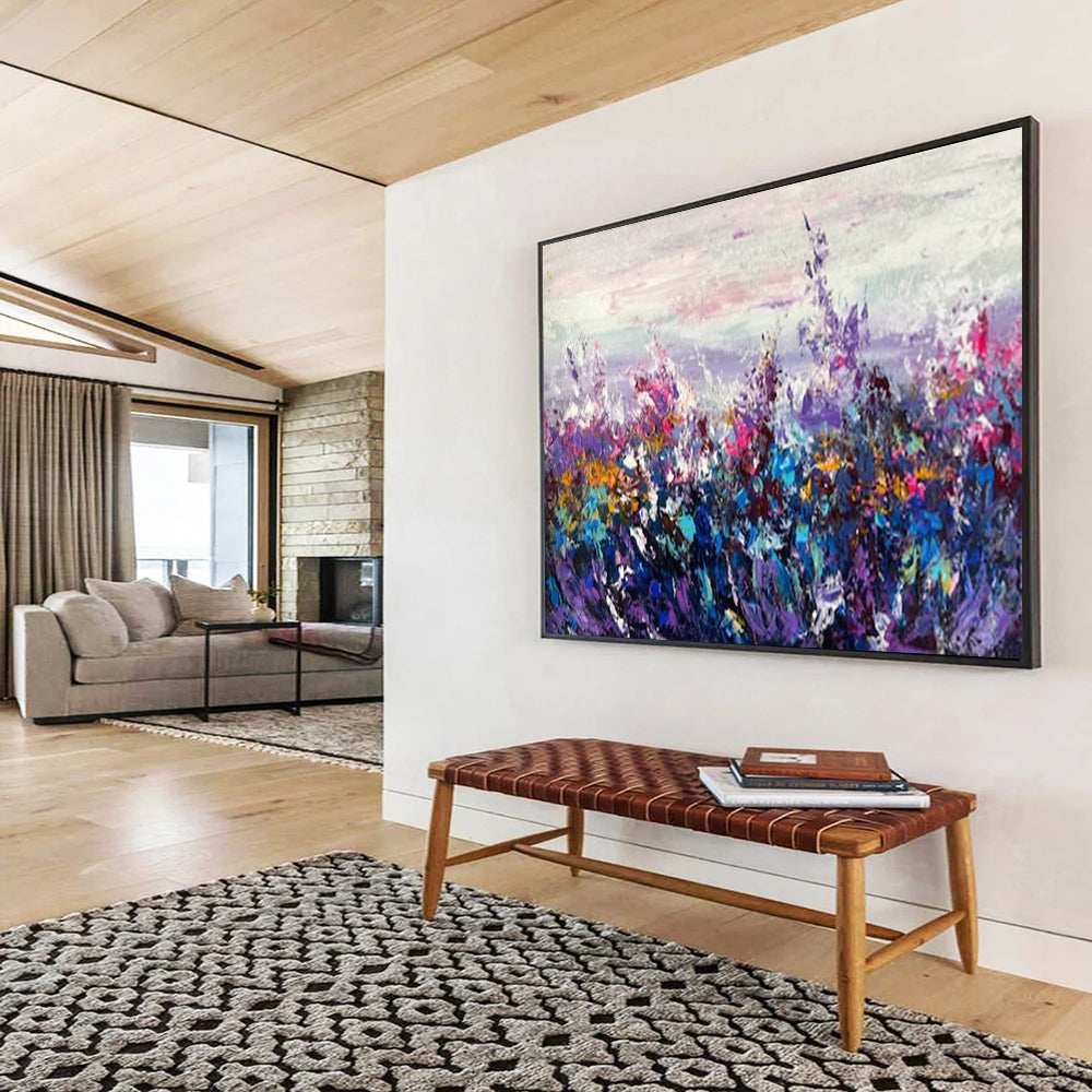 “Purple Haze Wildflowers” – Impressionistic Abstract Oil Painting CT1777