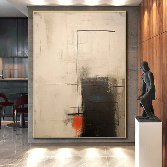 “Subtle Color Blocks with Lines”,Abstract Geometric Acrylic Creation CT0527