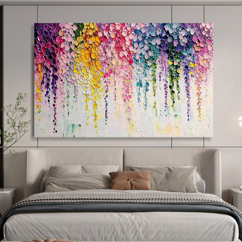 “Colorful Dripping Circles” – Abstract Expressionist Acrylic Painting CT1768