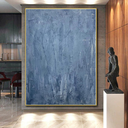 “Blue Textured Abstraction” - Abstract Expressionist Art CT0459