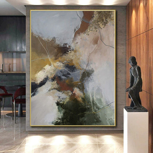 “Earth - Toned Abstract Pathways” Abstract Acrylic Art CT0254