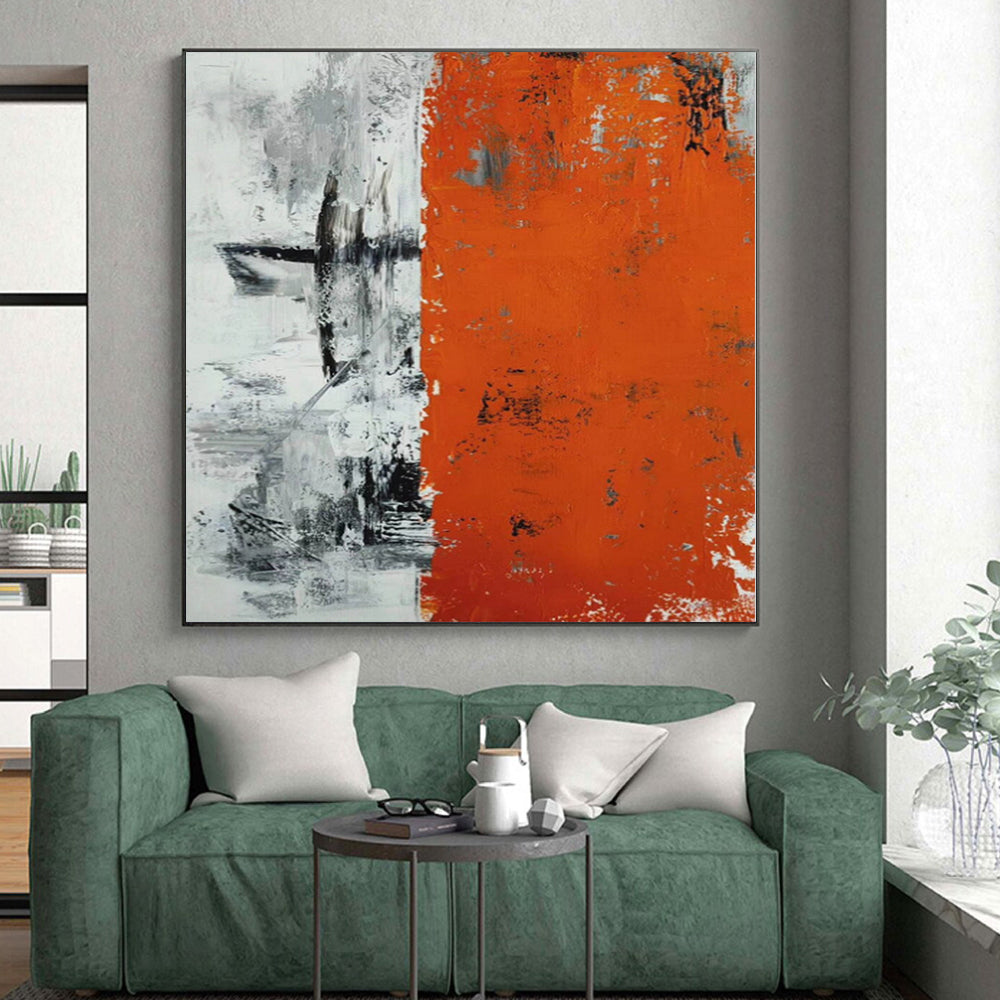 “Stacked Black Forms” Abstract Acrylic Art CT0315