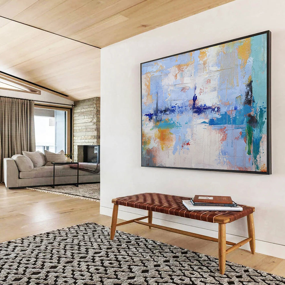 “Pastel Cityscape Whispers” – Abstract Impressionist Acrylic Painting CT1746