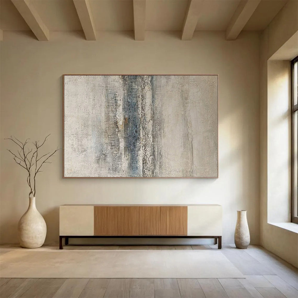 “Minimalist Textured Gray” - Grays, soft blues; subtle, textured minimalist abstraction CT1624