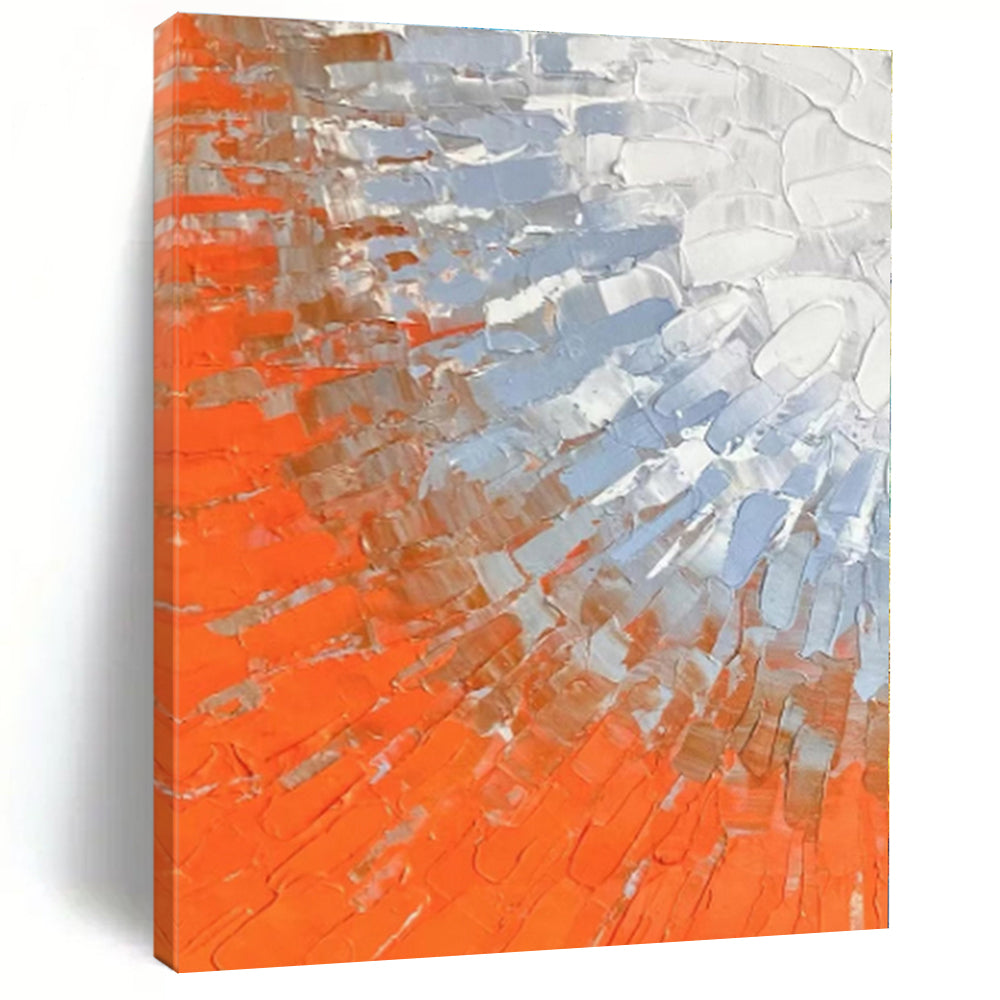 “Orange - Blue Textured Blend” - Abstract Textural Art CT0405