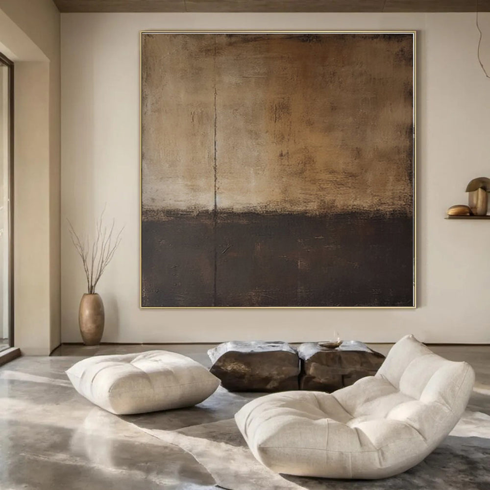 Dual - tone Brown Texture - Abstract Textured Acrylic Painting CT1368