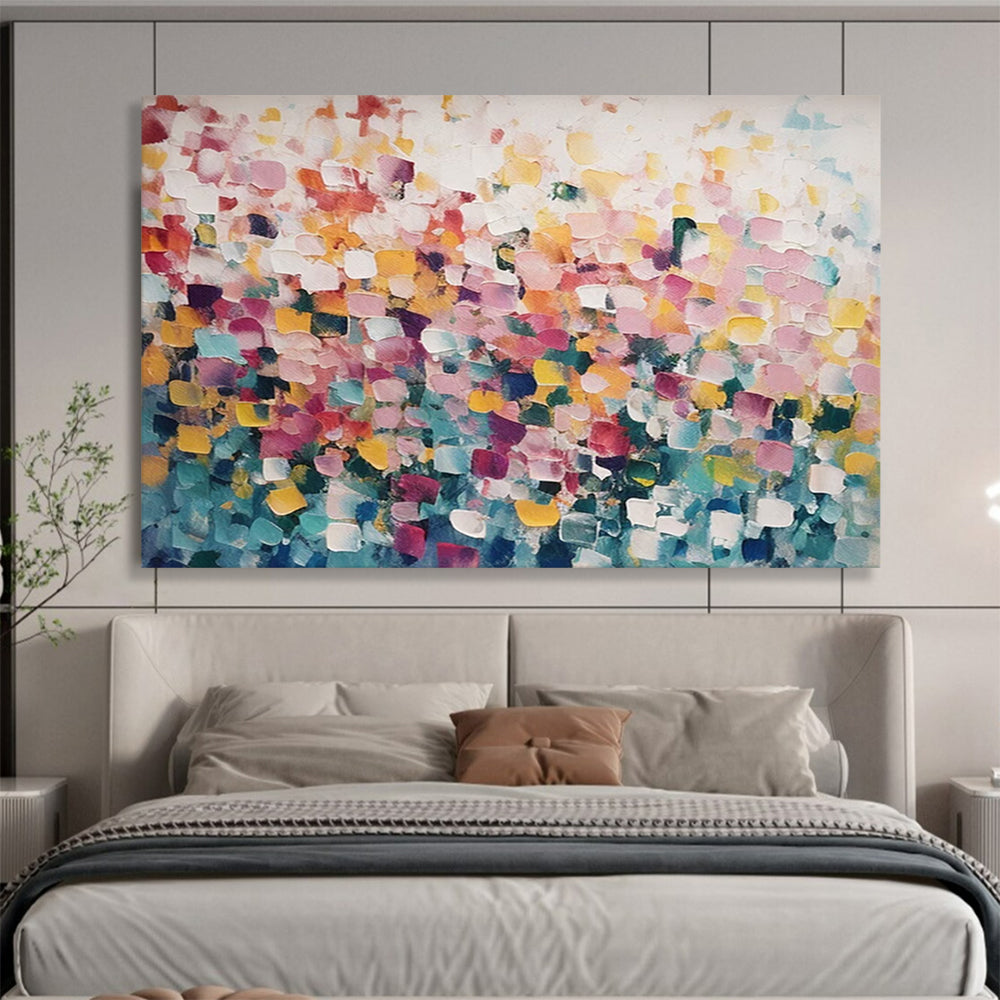 “Vibrant Dot Fusion” Abstract Pointillism Painting On Canvas DLZ162