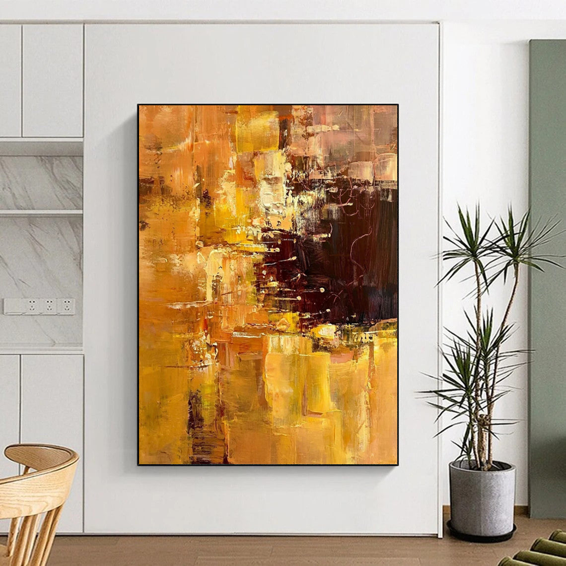 Warm Abstract Chaos - Expressionist Abstract Painting On Canvas CT2302