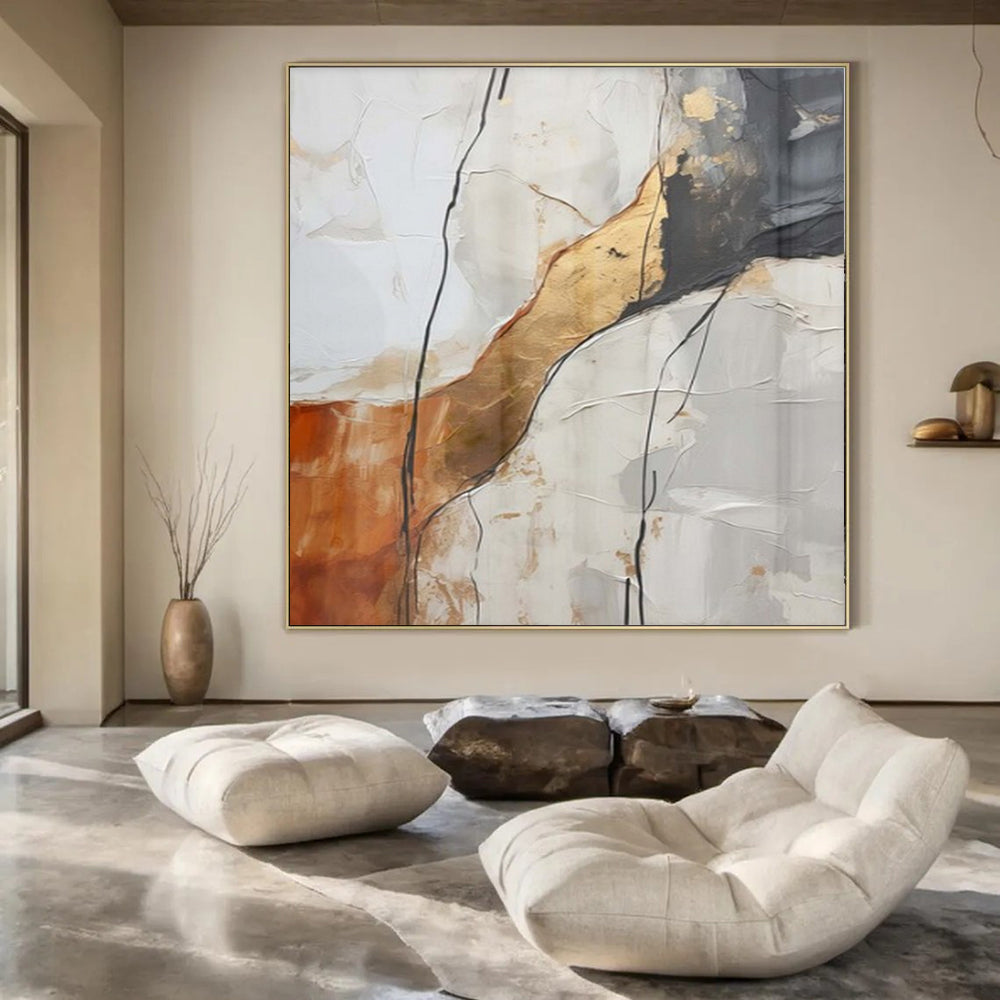 “Textured Earth - Tone Abstraction” – Textured Abstract Art CT1046