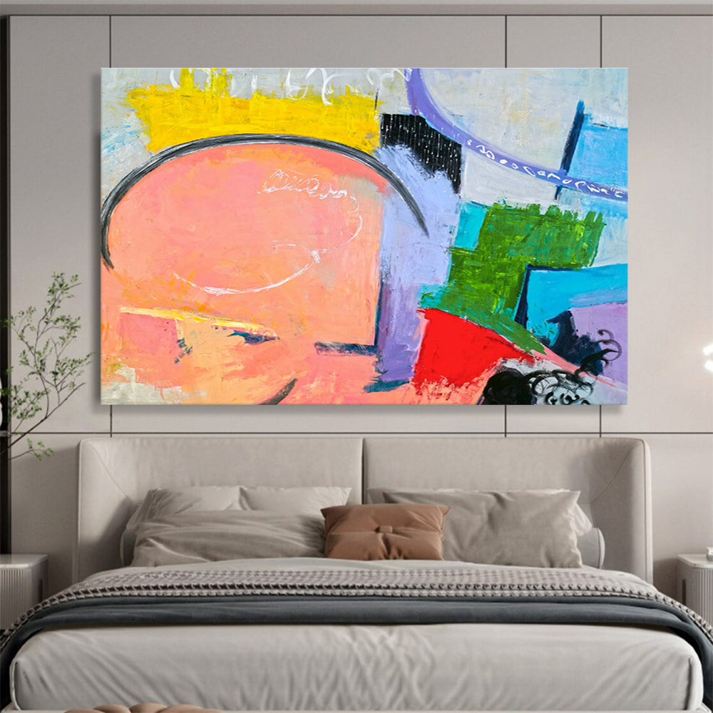 “Color Explosion Geometry” Abstract Acrylic Painting On Canvas DKH560