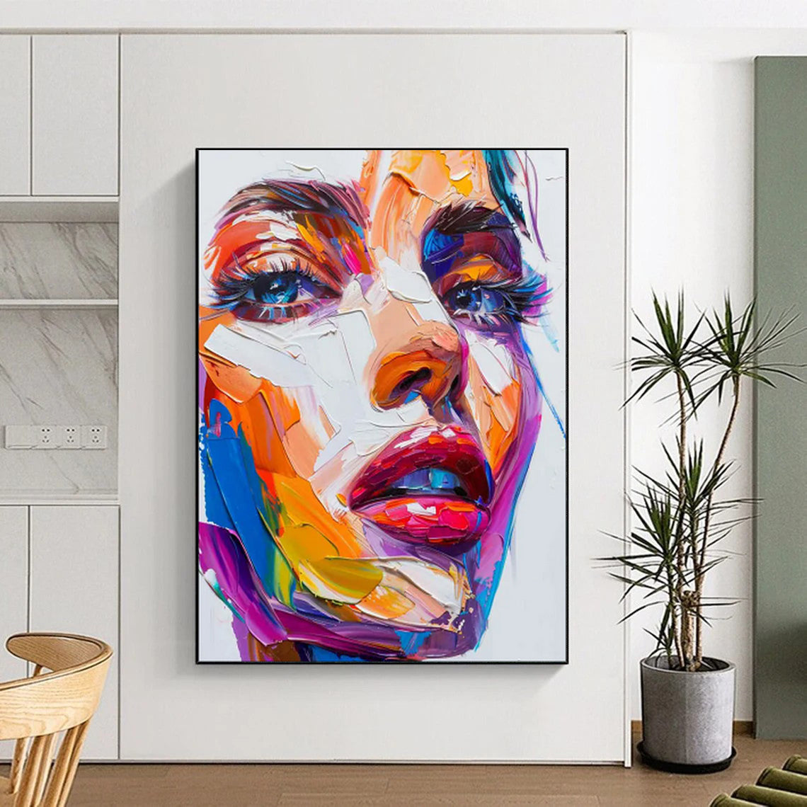 “Vivid Visage” - Abstract Impasto Portrait Art on Canvas CT1870