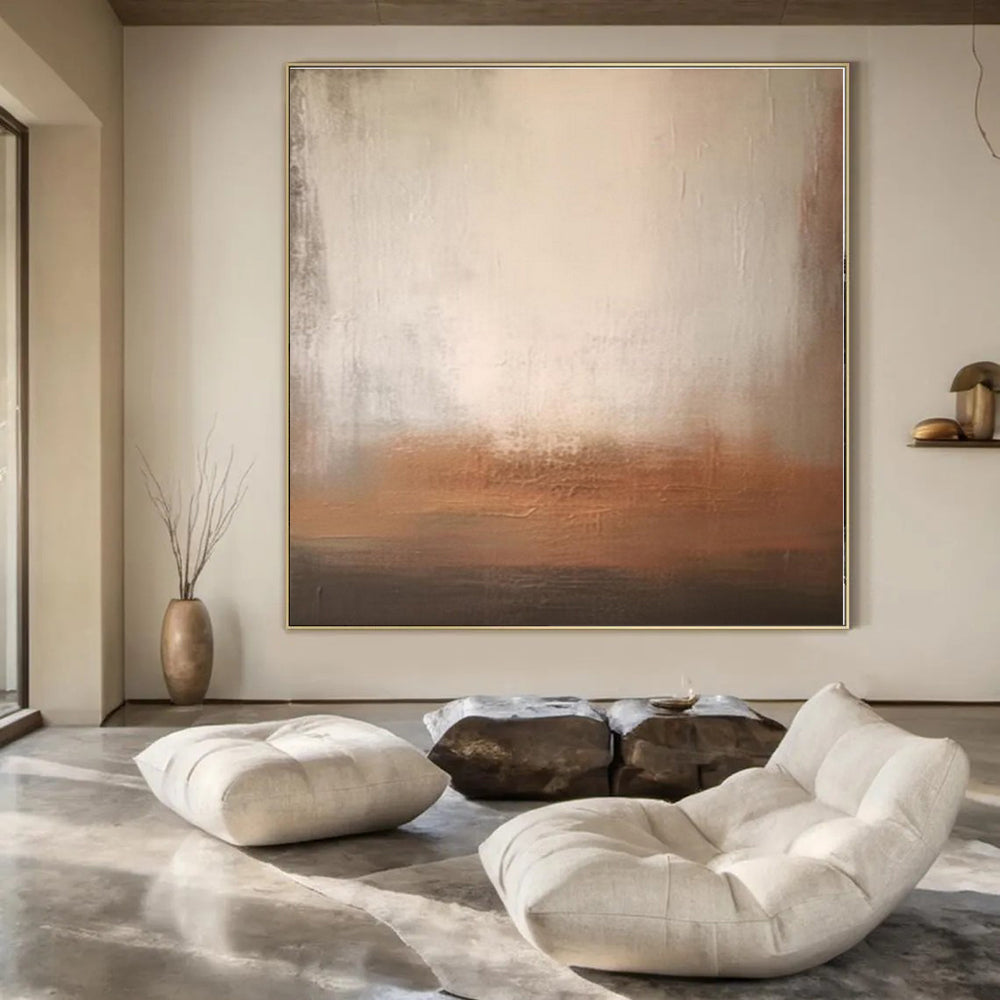 Warm Taupe Gradients - Minimalist Abstract Acrylic CT1285