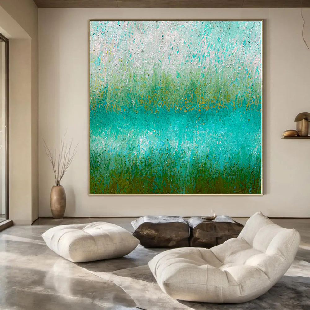 Green - Blue Gradient - Abstract Landscape Oil Painting CT1235