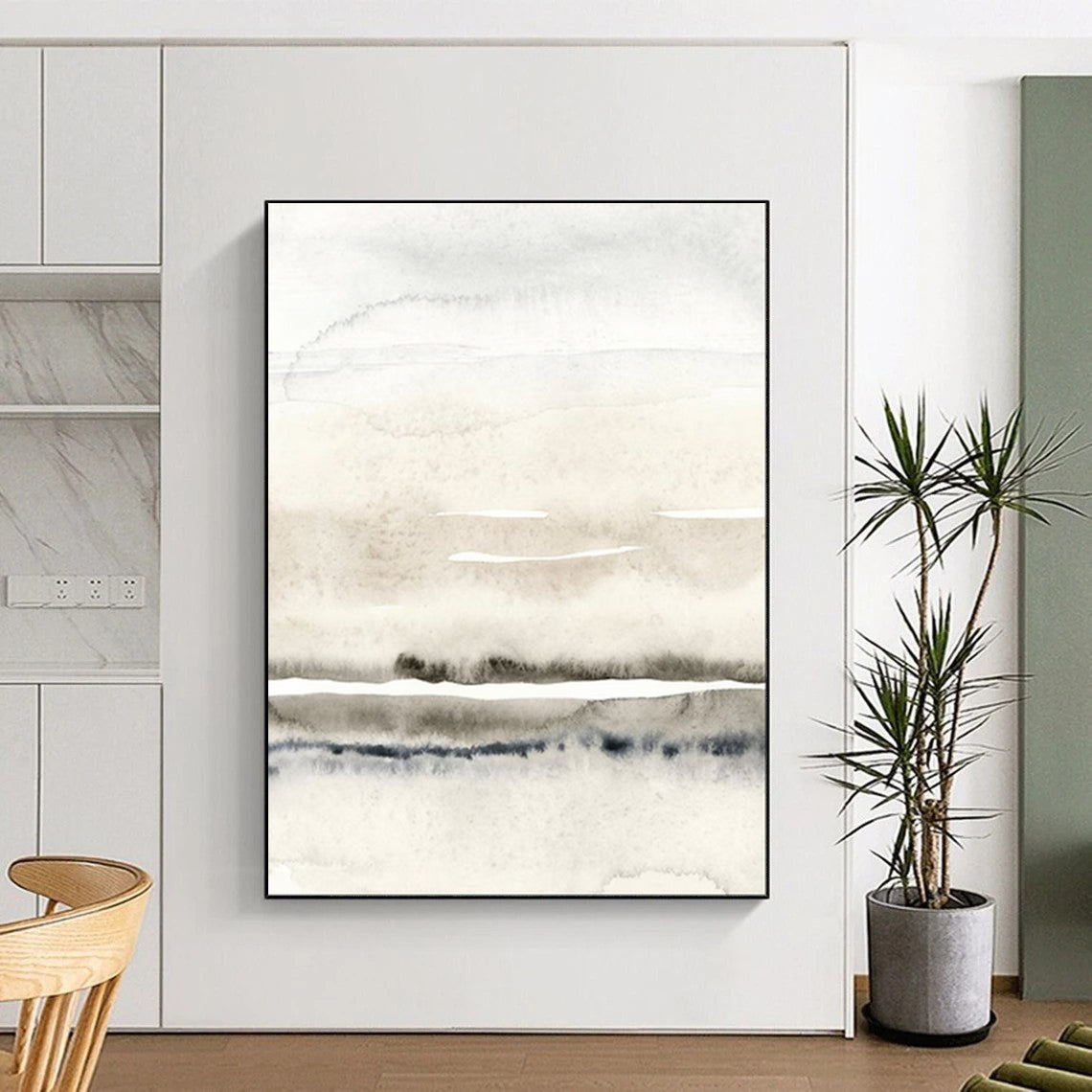“Soft Gray Wash Layers” – Abstract Watercolor Landscape with Muted Tones CT2054