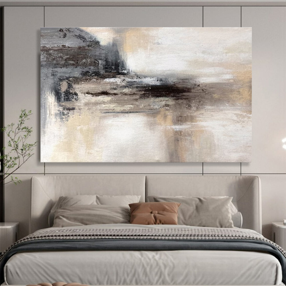 Neutral Tones Abstract Landscape Painting On Canvas DKH282